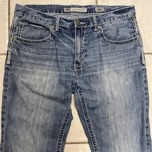 BKE Jake Jeans Herren 36x33 blau gerade locker Western Preppy klassische Schnalle - Bild 1 von 8