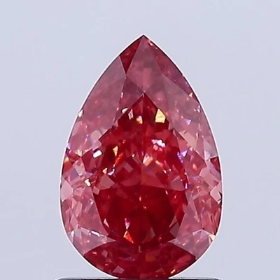 Pear 1.02 Carat Fancy Vivid Pink VS1 IGI Certified Loose Lab Grown Diamond - Image 1 of 3