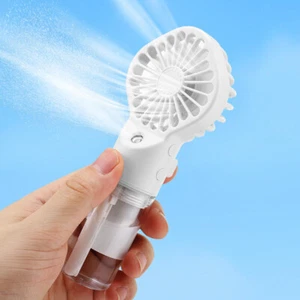 Water Misting Fan Handheld Outdoor Portable Spray Fans USB Rechargeable Desk Fan - Picture 1 of 18