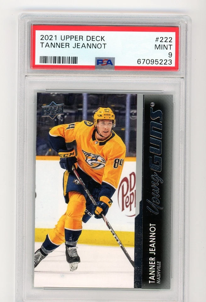 2021-22 UPPER DECK #222 YOUNG GUNS ROOKIE CARD TANNER JEANNOT - PSA 9 MINT - Image 1 of 1