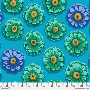Kaffe Fassett Quilting Cotton 1/2m / Fat / Long Quarters Zinnia Blue - Foto 1 di 3