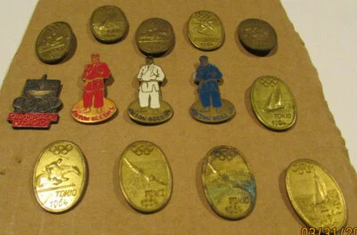 1964 Токио Нидерланды Инсбрук Антон Geesink Олимпийских игр значок лот - Изображение 1 из 4