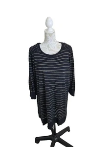 Lane Bryant Womens Embellished Black Gold Metallic Pullover Tunic Sweater 18 20 - Picture 1 of 8