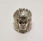 STERLING SILVER NATIVE AMERICAN CHIEF STATEMENT RING SZ 9  14.6 G # 5765