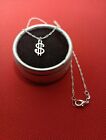 Fashion New 16&quot; or 18&quot; Silver Water Wave Necklace With Dolar Symbol $ Pendant.