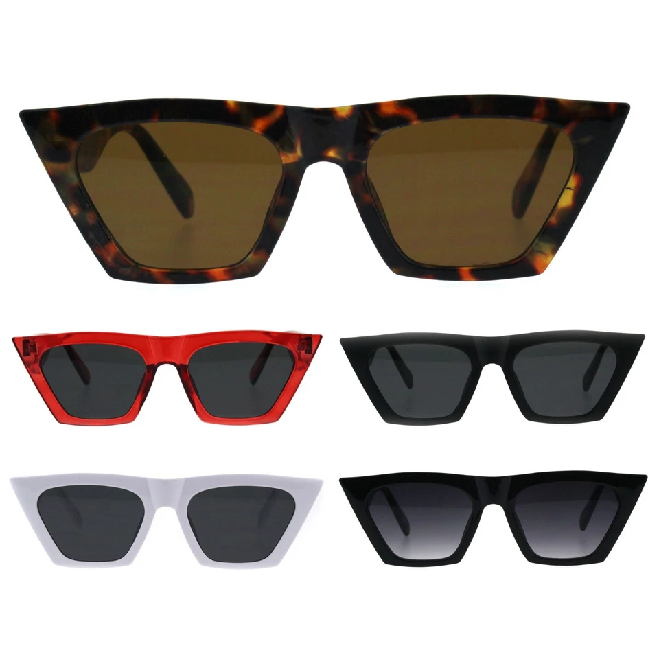 Gafas de sol futuristas cuadradas planas ojo de gato góticas retro mod para mujer Foto 1 de 1