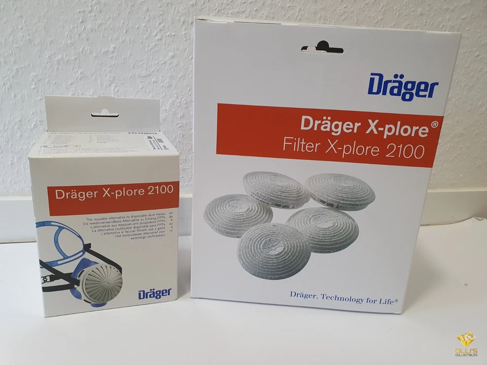 Dräger X-Plore 2100 Maske + Filter FMP3 Atemschutz Ersatzfilter Partikelfilter