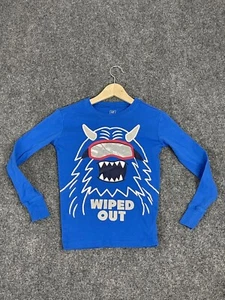 GAP Shirt Boys 14 Wiped Out Blue Logo Long Sleeve Tee Shirt N273 - Picture 1 of 9