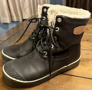 Keen ELSA Black Lace Sherpa Lined Insulated Boot 1013971 Women Sz 10 EUR 40.5 - Picture 1 of 6