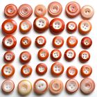 Lot 36 Antique China Buttons Orange White Various Types 7/16 - 5/8"