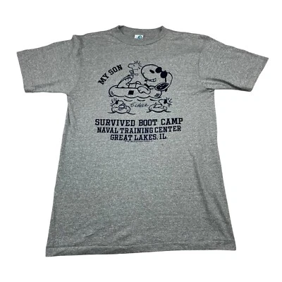 Винтажная футболка 80-х Snoopy Peanuts Naval Boot Camp одинарный шов • США • средняя - Изображение 1 из 4