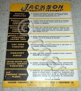 Brochure Macchine agricole - Jackson vibratory equipment 1960 ca - Picture 1 of 1