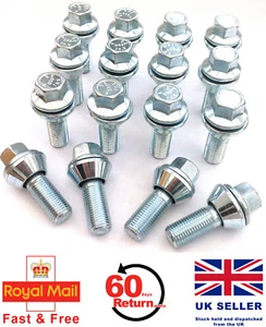 16 x Alufelge M12 x 1,25 Taumel Wackel Vari Schrauben variabel PKD - Ford KA - Bild 1 von 6