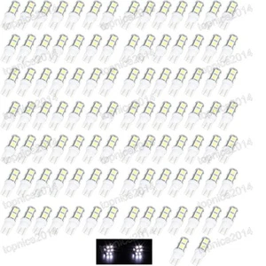 100x T10 5050 9-SMD LED White Light Bulb ERROR FREE License Plate Bulbs - Picture 1 of 2