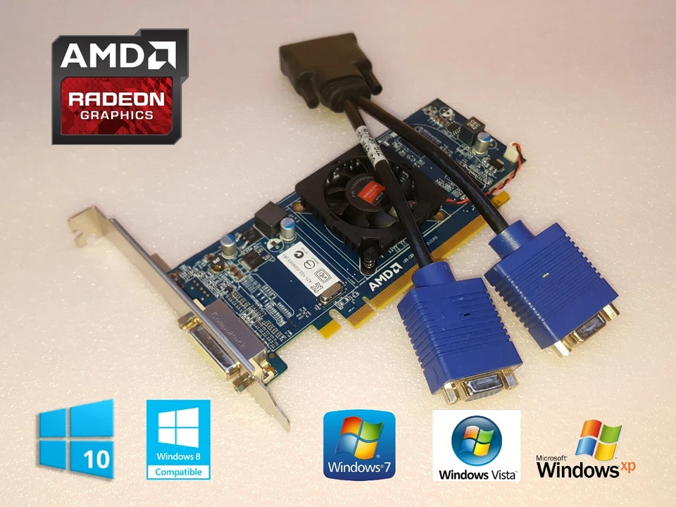 Windows 10 Dell Studio XPS 8000 8100 8300 8500 8700 Dual VGA Monitor Video Card - Image 1 of 1