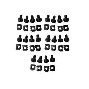 20-pk M6 Rack Screws Rack Mount Cage Nuts & Screws w/Washers - Afbeelding 1 van 2