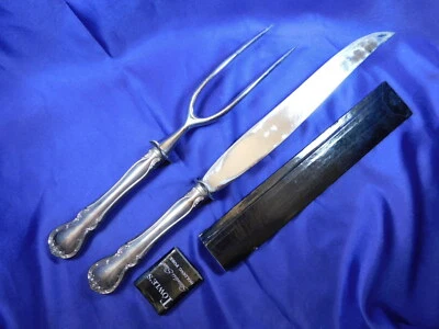 TOWLE FRENCH PROVINCIAL STERLING SILVER ROAST CARVING SET TRI-GUARD - GOOD COND - Image 1 of 4