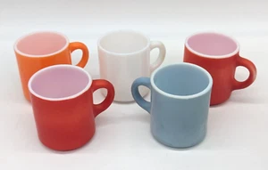 Vintage Hazel Atlas Orange Peel & Smooth Coffee Mugs - Lot of 5 - Picture 1 of 9