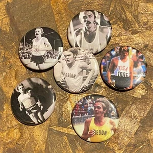 Steve Prefontaine Button 6er Pack Running Marathon XC Cross Country - Bild 1 von 2