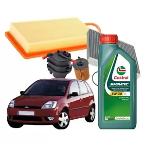 Kit Tagliando Ford Fiesta V 1.4 Tdci 4 Filtri + 4lt Castrol Magnatec 5w30 A5 - Foto 1 di 10