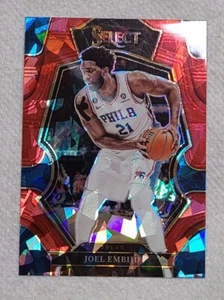 2022-23 Panini Select Basketball Joel Embiid Red Cracked Ice Prizm Premier Level - Picture 1 of 2