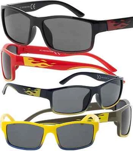 Children Leisure Sunglasses Designer Modern Biker Flame Motif 30555 - Picture 1 of 20