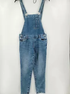 Only Womens Size 40 Distressed Multi Pockets Buckle Straps Denim Jean Overalls - Picture 1 of 6
