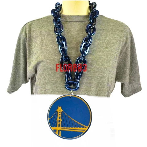 NBA Golden State Warriors 3D Foam Fan Chain Necklace -Blue Cover