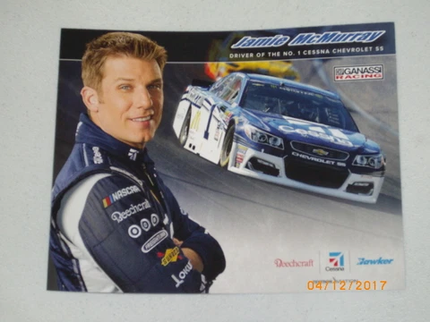 2017 JAMIE McMURRAY #1 CESSNA NASCAR POSTCARD Cover