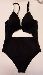 NUEVO SIN ETIQUETAS Traje de baño negro sombra y orilla Correas de hombro ajustables Talla 34B - Imagen 1 de 2