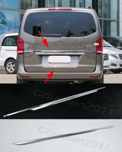 Borde de cubierta trasera cromada para tapa del maletero para 14-19 Mercedes Benz Clase V W447 2 piezas - Imagen 1 de 8