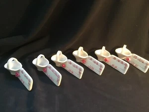 French Porcelaine Name Place Settings with Open Salts Very French Set of 6 - Picture 1 of 12