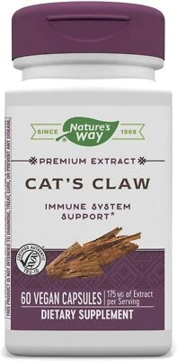 Extrato padronizado de garra de gato Nature's Way 175 mg porção, 60 cápsulas - Imagem 1 de 2