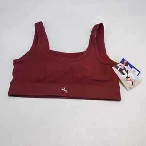 JoyLab Women Sports Bra Small Red Ribbed Wireless Scoop Neck Pullover NWT - Picture 1 of 7