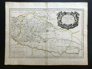 052 Antique Original 1665 map of Ukraine, Podolia , Poland Guillaume Sanson - Picture 1 of 12
