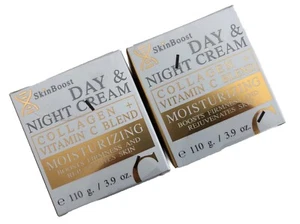 New SkinBoost 2 x 3.9 oz Large Day & Night Cream Collagen + Vitamin Moisturizer - Picture 1 of 4
