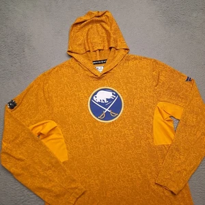 Fanatics Buffalo Sabres Hoodie Men Large Yellow Lightweight Player Issued NHL - Picture 1 of 14