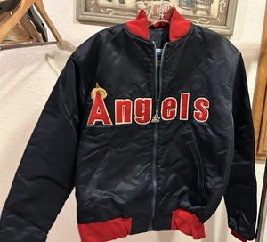 Vintage 80’s CALIFORNIA ANGELS Satin Bomber Jacket HERREN M Baseball LA STARTER - Bild 1 von 13