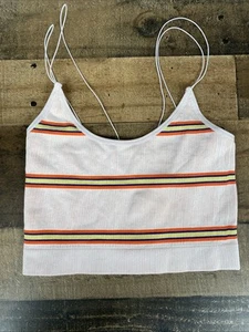 OUT FROM UNDER Urban Outfitters Womens sz S Pink Ribbed Stretch Halter Crop Top - Picture 1 of 8