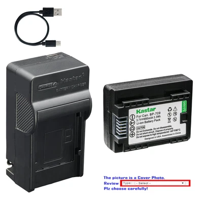 Kastar Battery AC & USB-C Charger for Canon VIXIA HF R82 R300 R400 HFR70 HFR80