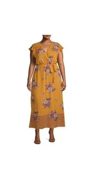 Romantic Gypsy Women's Plus Size 4X Large Floral Border Print Maxi Dress - Image 1 of 4