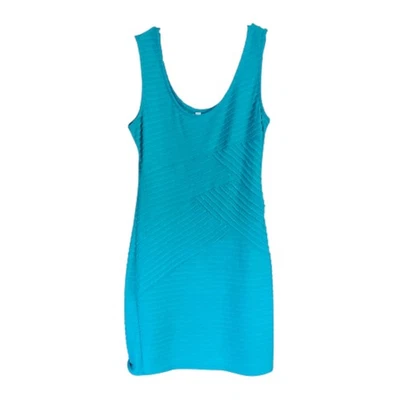 Vestido Vaina XHILARATION Azul Teal Elástico Zig Zag Rayas Texturizado Para Mujer Med Foto 1 de 4