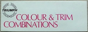Triumph Cars Farben Verkleidung Lackkarte um 1978 #3239/E Dolomit Spitfire TR7 - Bild 1 von 2