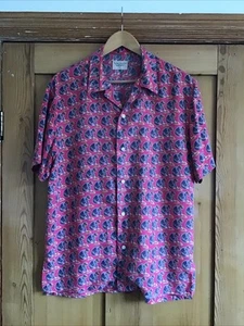 Nudie Jeans Men’s Shirt, ‘Arvid Hawaii Logo Boy’, Red, Medium - Picture 1 of 12