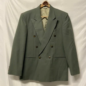 Cellini Anzug Sakko Sport Blazer 40R Vintage Grün Kammgarn Wolle Spitzes Revers - Bild 1 von 9