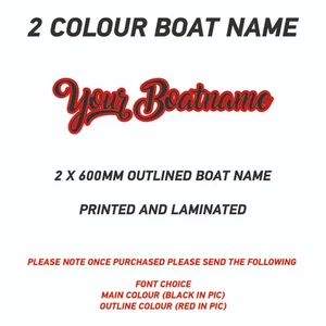 600MM 0.6M OUTLINED BOAT NAME SSR GRAPHICS STICKERS DECALS CUSTOM JETSKI CARAVAN - Picture 1 of 3