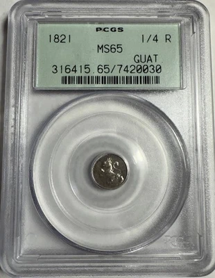 1821 G Guatemala 1/4 Real Silver - PCGS MS65 - (B1/YURZ) - Image 1 of 4