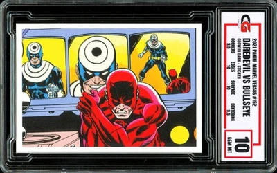2021 Panini Marvel Versus #152 GLOW IN THE DARK Daredevil vs Bullseye CG 10 GEM - Image 1 of 2