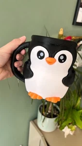 Penguin Ice Cream Pint Holder Mug with Hidden Treat Drawer - Picture 1 of 5