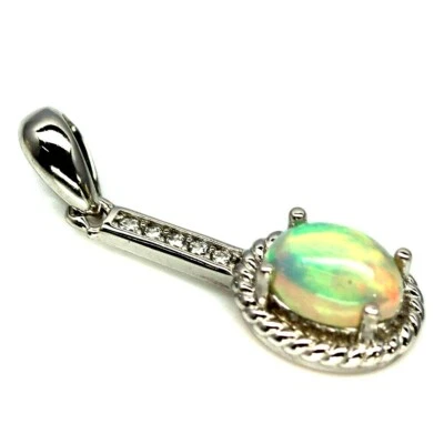 SHOLA Vera Pietra Preziosa Opale Pendente Argento Sterling N366 - Immagine 1 di 2